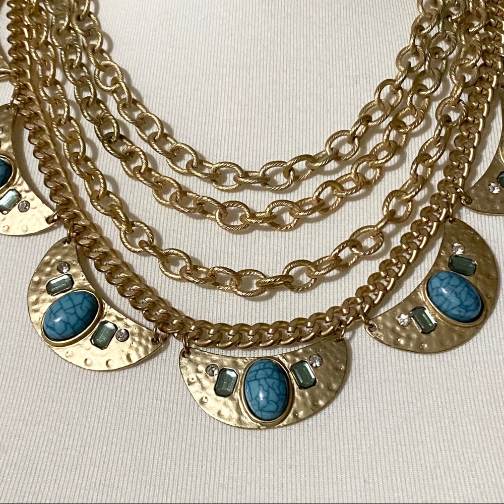 Robert Rose Turquoise Stone Pendant Gold N… - Picture 2 of 5